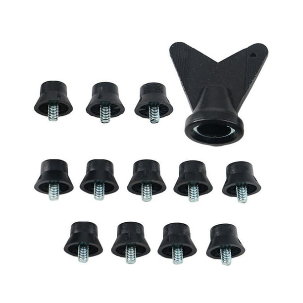 12 Uds. Puntas para botas de fútbol, clavos de Rugby con herramienta, tornillo de rosca resistente, 5mm, zapatos de pista, tachuelas para zapatillas