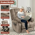 thumbnail image 3 of Power Lift Recliner Chair, Elderly Sofa with Heat Therapy and Massage Function, Heavy Duty Reclining Mechanism Electric Recliner with Side Pocket for Living Room Bedroom Home Theater, Camel, 3 of 11