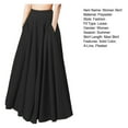 thumbnail image 7 of sunsanly Maxi Skirt Two Pockets High-Waist Elastic Waist Pleated Large Hem Clothing Matching Oversized Women A-Line Solid Skirt Summer Clothes, 7 of 7