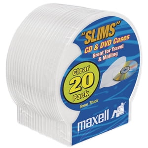- Maxell CD-356 Slim CD/DVD Jewel Case - Jewel Case - Clamshell - Clear - 1 CD/DVD