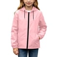 thumbnail image 3 of Frostluinai 5-16Y Kids Hooded Rain Jacket Waterproof Windbreaker Long Sleeve Full Zip with Pockets Drawstring Hem Outdoor Coat, 3 of 10
