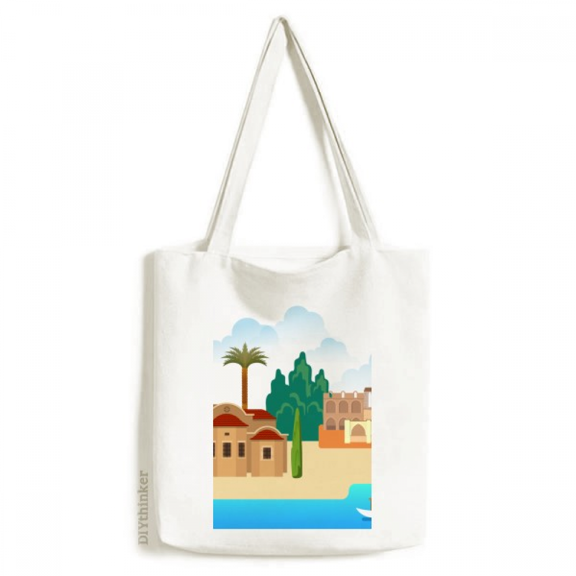Cyprus National Landmark Building Tote Canvas Bag Shopping Satchel Casual Handbag