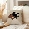 thumbnail image 3 of Ethan Taylor People and Portraits Throw Pillow Soft Cushion Cover ' 'African American People and Portraits' Bohemian Pattern Decorative Square Accent Pillow Case, 20x20 Inches, Brown, Beige, 3 of 5