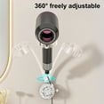 thumbnail image 3 of Shoreew Wall Hair Dryer Holder Wall Mount Suction Cup Blow Dryer Stand Angle Adjustable Hair Dryer Hanger with Cable Storage for Bathroom Organization, 3 of 7
