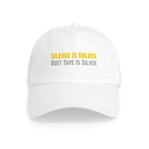 CafePress - Silence Is Golden Cap - Adjustable 100% Brushed Unisex Casual Cotton Baseball Cap, Beige, 1