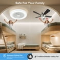 21in Indoor Ceiling Fan with Light ,Remote & APP Control, 3 Colors