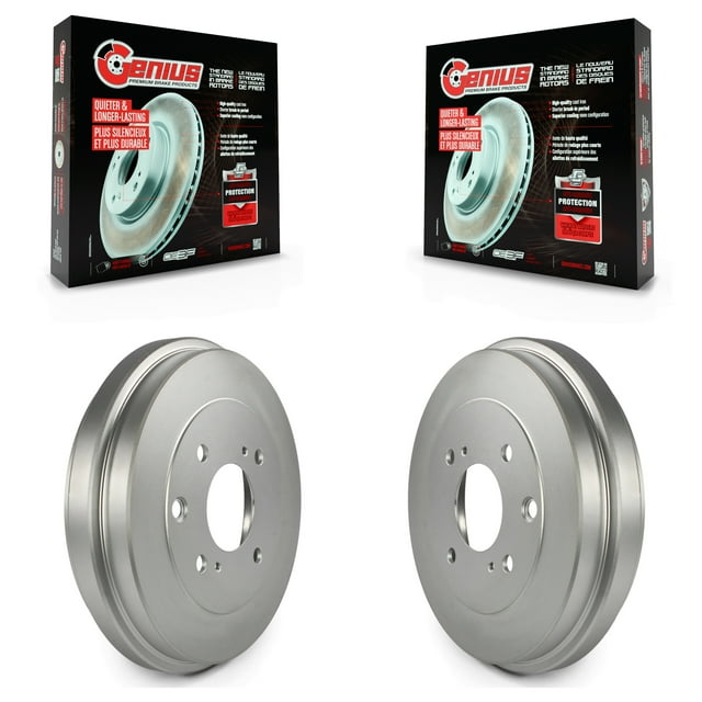 Genius Rear Coated Brake Drums Pair for Car Nissan Versa Sentra Cube KG-101404