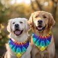 thumbnail image 2 of Dog Bandana 2 Pack,Colorful Rainbow Tie Dye Spiral Pattern Bandanas for Dogs,Cat Bandana,Small/ Large Dog Bandana 2 Size,Dog Bandanas Girl Boy, 2 of 6