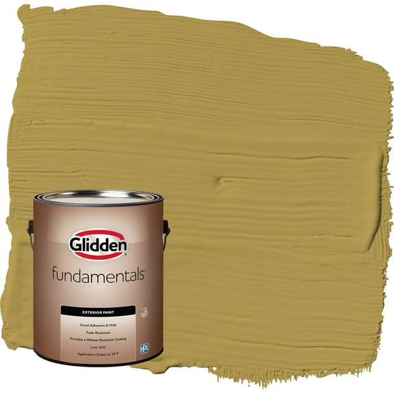 Glidden Fundamentals Obsession / Yellow Semi-Gloss Exterior Paint, 1 Gallon