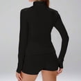 thumbnail image 5 of 2 Piece Yoga Sets for Women Full Zipper Long Sleeve Cropped Jacket High Waist Soft Shorts Lightweight Gym Wear 2026 Black XL, 5 of 8