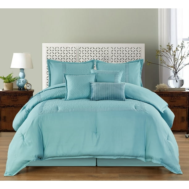Nanshing Cosmic 7Piece Bedding Comforter Set, Seafoam, Queen Walmart