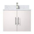 thumbnail image 2 of 24 In. W X 22 D Glossy White Bathroom Vanity, Marble Top & Faucet - Soft Close, Wear- Exterior Coating, Spacious Interior Storage 24"x22" Bath Vanity With Counter Stain- Treatment, Generous Capacity, 2 of 2