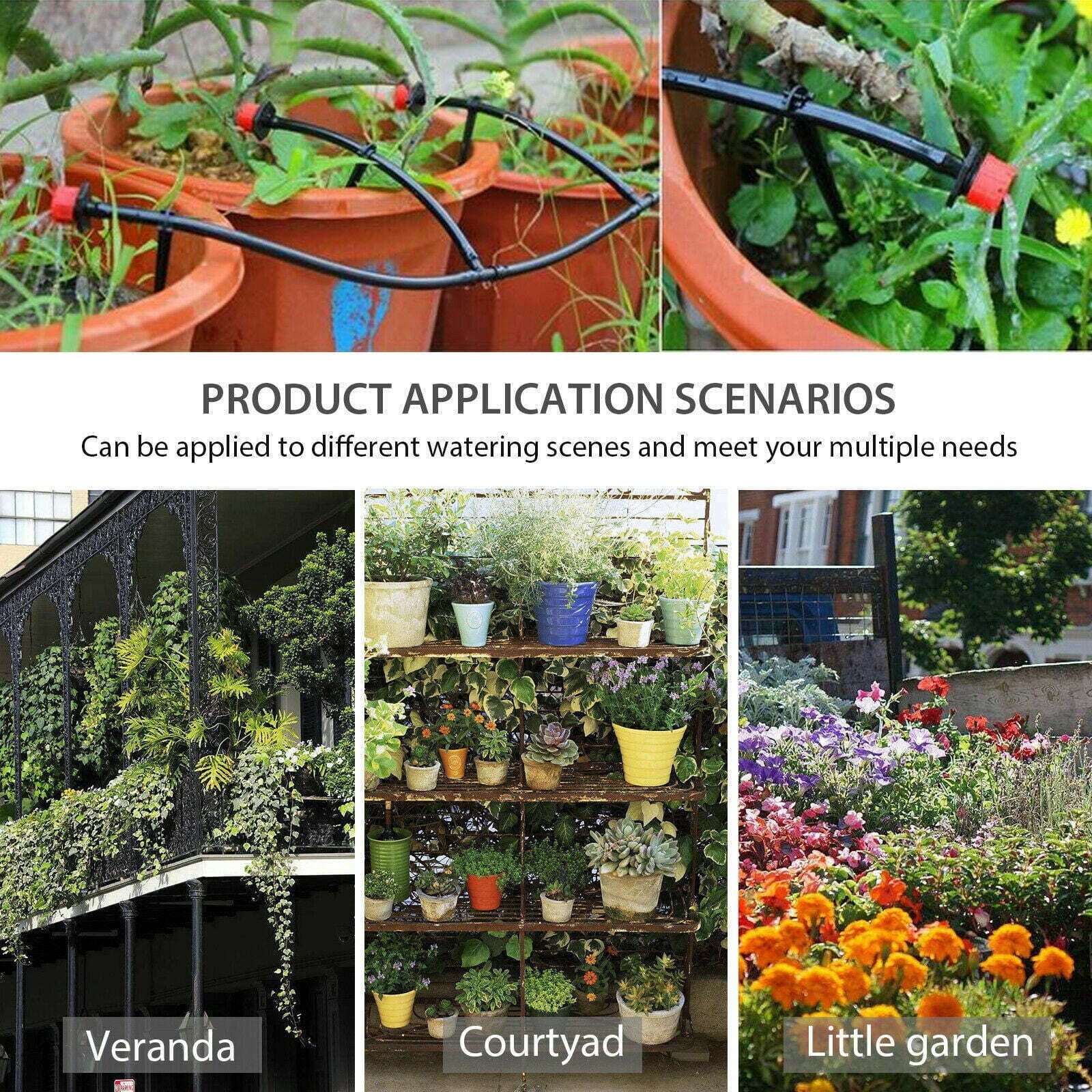 100 FT+49FT Garden Watering System, 149Pcs Drip Irrigation Kit, Smart Automatic Irrigation System, Adjustable Water Flow Control, Suitable for Garden, Farmland and Greenhouse