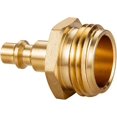 thumbnail image 3 of shiyou-2pcs Brass Blow Out Plug Quick Connect Air Compressor 1/4" Quick Connect Plug to GHT 3/4" Garden Hose Faucet for Water Garden Hoses,RV, Travel Trailer, Boat & Camper, 3 of 4