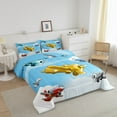 thumbnail image 3 of Erosebridal Ensembles de Literie Colorés Avion pour Tout-Petits avec Couette pour Enfants Garçons Filles, Insert de Couette Avion de Transport Volant, Réversible 2 Pcs, 3 of 7