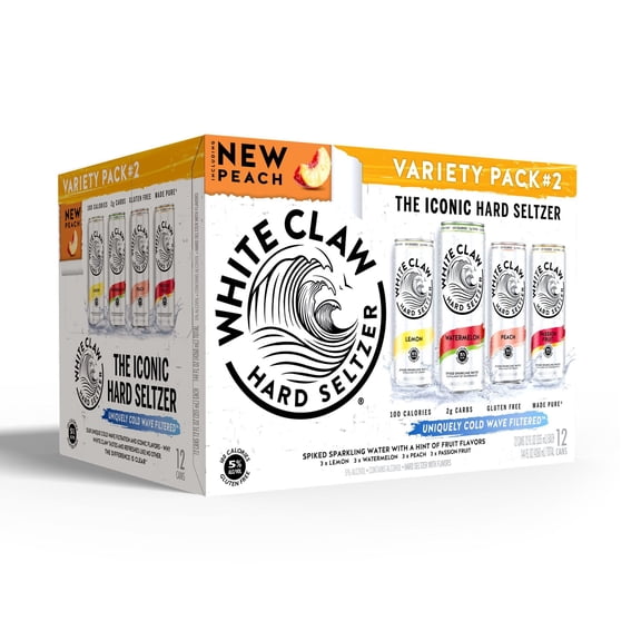 White Claw Hard Seltzer Variety Pack #2, 12 Pack, 12 fl oz Cans, 5% ABV