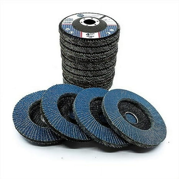 Benchmark Abrasives 4.5" x 7/8" Premium High-Density Jumbo Zirconia Type 27 Flap Discs 40, 60, 80, 120 Mix Grit - (10 Pack)