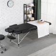 thumbnail image 1 of Yaheetech 2 Fold Portable Massage Table with Headrest and Armrests, Black, 1 of 7