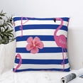 thumbnail image 4 of Pofeuu Flamingo Print Double-sided plush pillowcase Square Throw Pillow Covers Pillows Cover for Living Room Bedroom Sofa Couch Cushion Cover（No pillow core）-24"x24", 4 of 7