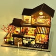 thumbnail image 4 of DIY Miniature Doll House Model Set ,LED Lighting Mini Dollhouse Kit with Furniture,Wooden Villa Model Craft Model Kits for Adults,Birthday Gift/Home Decor for Family Friends, 4 of 15