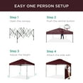 thumbnail image 3 of Best Choice Products 10x10ft Easy Setup Pop Up Canopy, Portable Tent w/ Side Wall, 1-Button Push, Case - Burgundy, 3 of 8