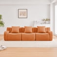 thumbnail image 3 of Miekor Furniture Boneless Sofa,3 Seat High-Quality Teddy Fabric,Anti-Slip Design,No Assembly Curved Armrests Streamlined,32D High Density Sponge For Living Rooms Bedrooms Reading Nook,Orange No7916, 3 of 9