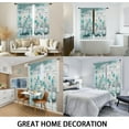 thumbnail image 4 of Teal Floral Kitchen Window Curtains 27.5 x 36 Inch Small Short Mini Cafe Rod Pocket Farmhouse Country Spring Rustic Daisy Living Bedroom Room Home Treatment Set of 2 Curtain Panels Drapes Tiers, 4 of 6