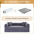 thumbnail image 6 of Convertible Floor Sofa Bed, Holaki 63" Foldable Compression Loveseat Lounge Sleeper Sofa with Pillow & Fixed-Shape Frame, Corduroy Folding Boneless Sofa Couch for Living Room, Small Space, Gray, 6 of 9
