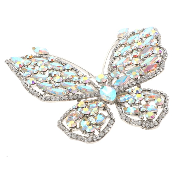 Large Crystal Butterfly Brooch