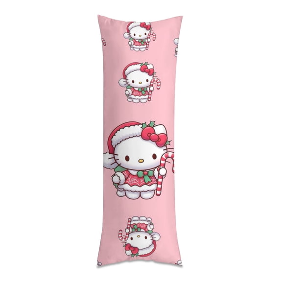 Hello Kitty Anime Body Pillow Cover Ultra Soft Microfiber Pillowcases with Hidden Zipper Closure 16x48inch