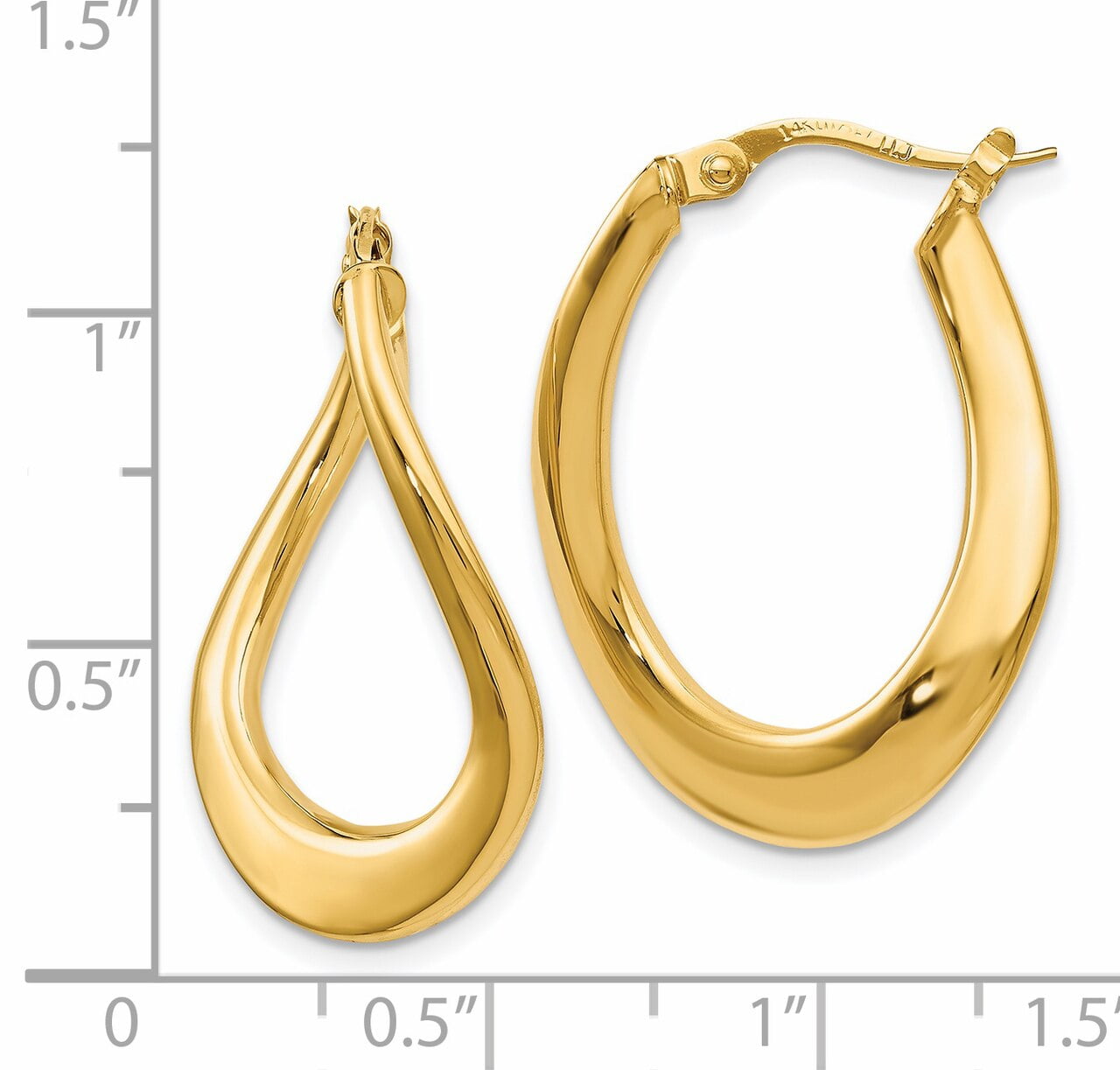Lex & Lu 14k Yellow Gold Polished Fancy Hoop Earrings Lex & Lu 14k Yellow Gold Polished Fancy Hoop Earrings