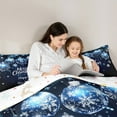 thumbnail image 4 of Manfei Merry Christmas Twin Bedding Sets 7-Piece for Kids, Cartoon Xmas Ball Bedding Comforter Set, Cartoon Winter Snowflake Reversible Sheet Sets, Luxury Bedroom Decor, 4 of 7