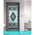 thumbnail image 5 of Window Privacy Film Green Boho Stained Glass Window Film Decorative Sun Block Window Cover Southwest Ethnic Abstract Geometric Art Window Clings Static Adhesive Sticker for Bathroom 19.6"x39.3", 5 of 7