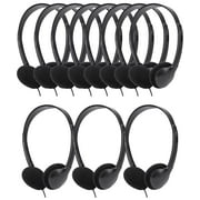 24 Packs Headphones Bulk Classrooms Students Wired Earphones Class Set for School Durable Individually Wrapped for Airplanes Travel (Black)
