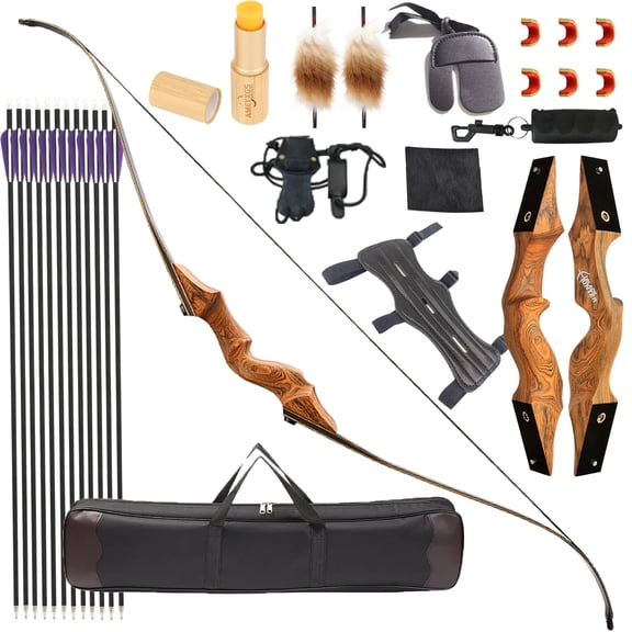 Black Hunter Takedown Recurve Bow Complete Archery Set for Beginners 40/60lbs