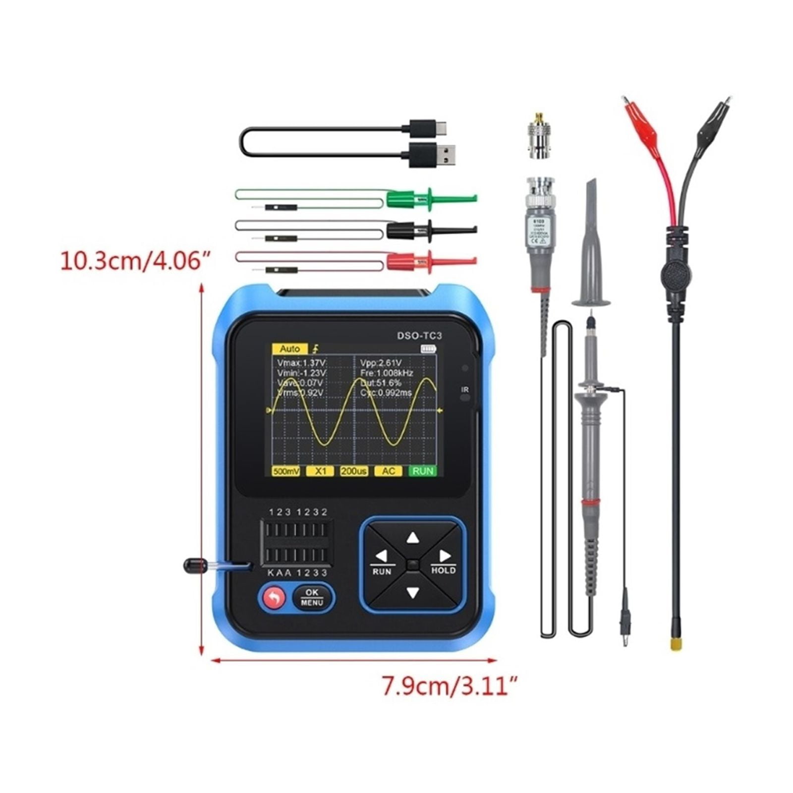 3-in-1 Transistor Tester&Digital Oscilloscope DDS- Signal Generator LED Backlit Dropship ,Professional Designed