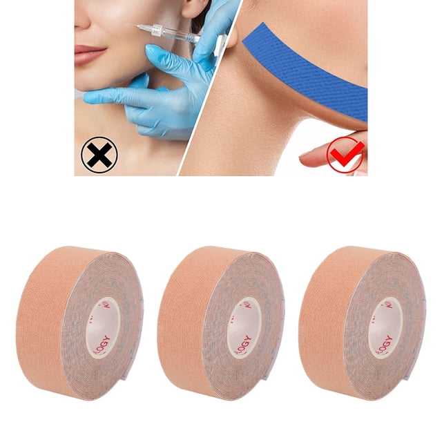 3 Rollos de Cinta de Elevación Miofascial Facial Cinta de Elevación Facial Tira para Eliminar Arrugas Faciales Fácil de Cortar Parche de Elevación en Forma de V 25 Cm de ANGGREK Otros