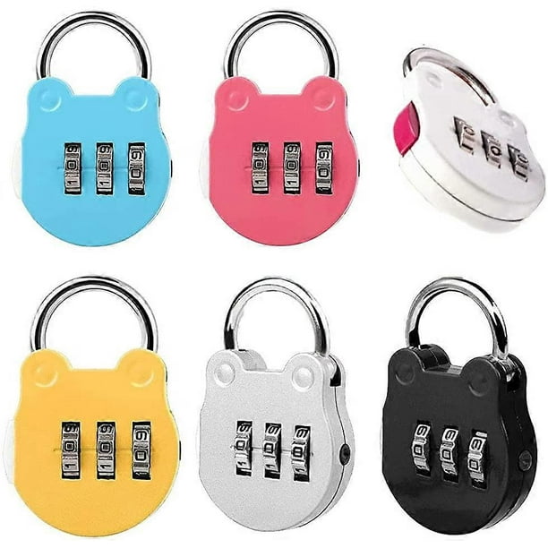 ZHAOCHENG Candado de combinación de 6 piezas, mini candado de combinación, cerradura de combinación colorida, mini candado de combinación reiniciable colorido, para gimnasio, maleta, Wa