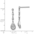 thumbnail image 4 of Sterling Silver Rhodium & Diam. Teardrop Post Dangle Earrings (25 X 6) Made In India qe10514, 4 of 5