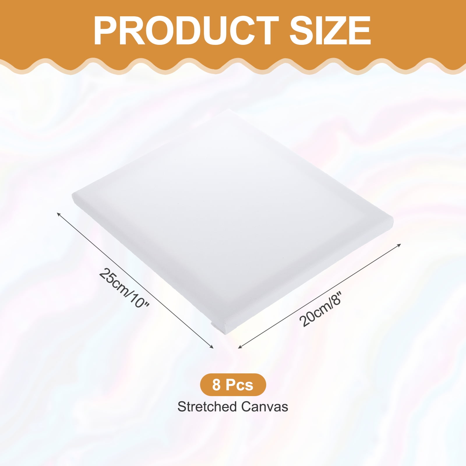 Uxcell 8 Pcs Stretched Canvas, 8x10" Artist Boards 4/5" Profile Cotton Panels,White