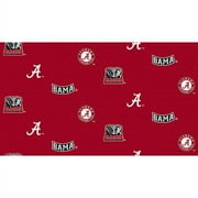 University of Alabama Cotton Fabric Allover Herringbone Design-Sold by the Yard