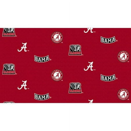 University of Alabama Cotton Fabric Allover Herringbone Design-Sold by the Yard