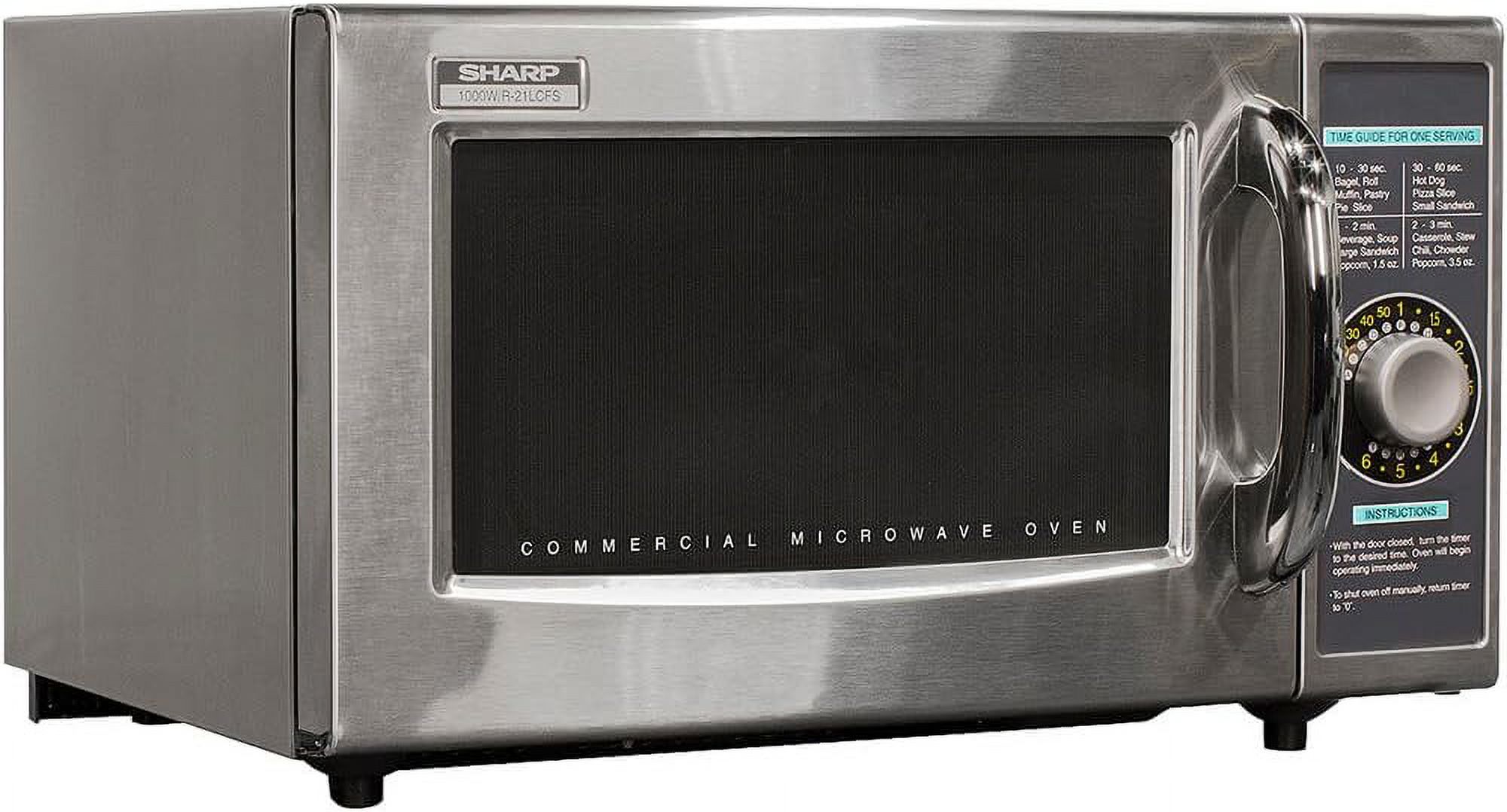 Sharp R-21LCFS Medium-Duty Commercial Microwave Oven with Dial Timer, Stainless Steel, 1000-Watts, 120-Volts, One Size - image 3 of 4