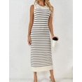 thumbnail image 5 of Vestido bodycon midi bohemio a rayas sin mangas para mujer Vestido largo sin mangas Alsol Lamesa, 5 of 5