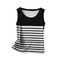 thumbnail image 4 of Scyoekwg Womens Tank Tops Crew Neck Basic Tank Tops Ladies Blouses Loose Lightweight Trendy Sleeveless T Shirts Color Block Patchwork Print Casual Comfy Blouses (Black,S), 4 of 4