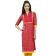 thumbnail image 1 of Phagun Tunique en Coton Imprimée pour Femmes Manches 3/4 Rose Droite Kurti Indienne - 24, 1 of 8