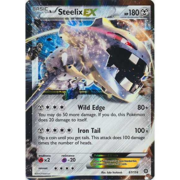 Tarjeta coleccionable Pokémon Steelix-EX XY Steam Siege Holo 67/114