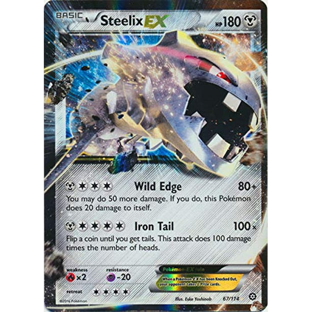 Tarjeta coleccionable Pokémon Steelix-EX XY Steam Siege Holo 67/114