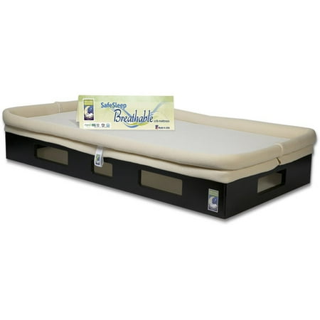 SafeSleep Breathable Crib Mattress, Espresso Base, Khaki Surface