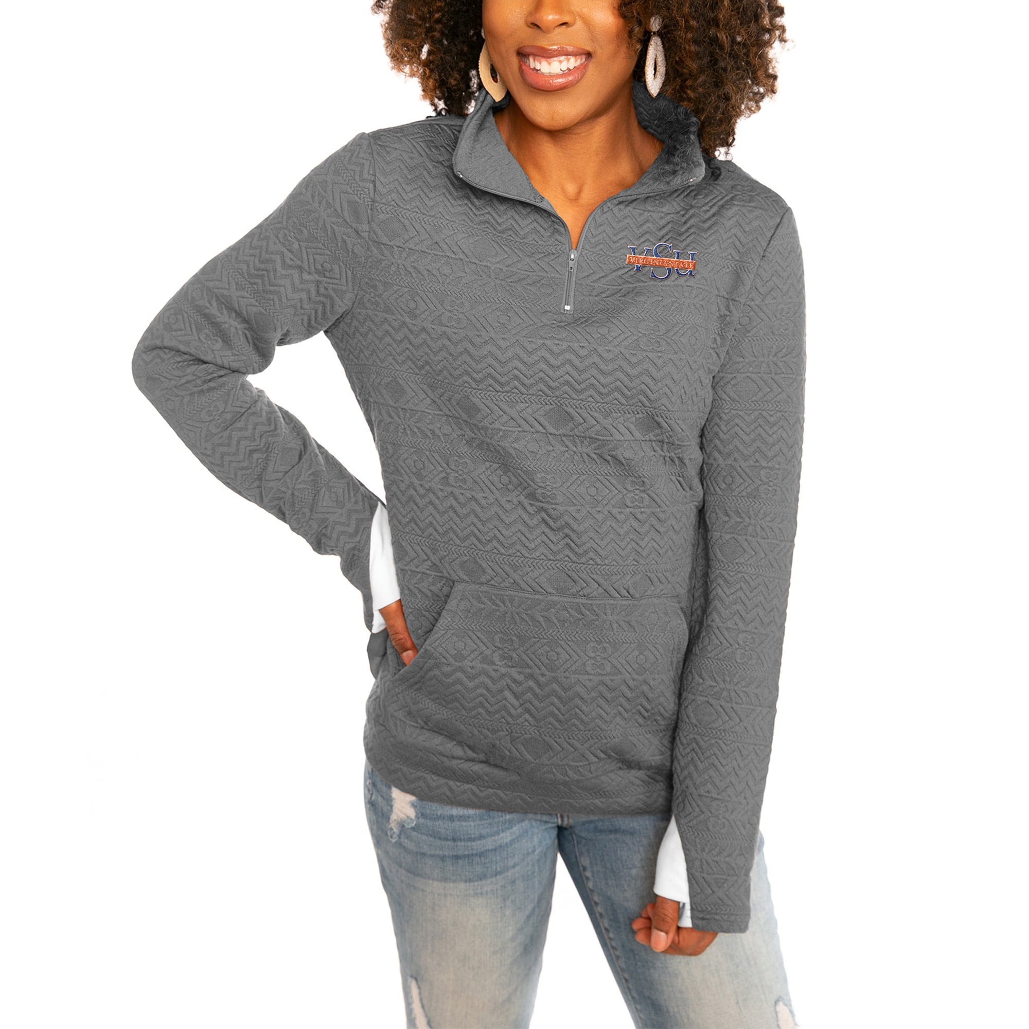Quilted Quarter-Zip Pullover Jacket 